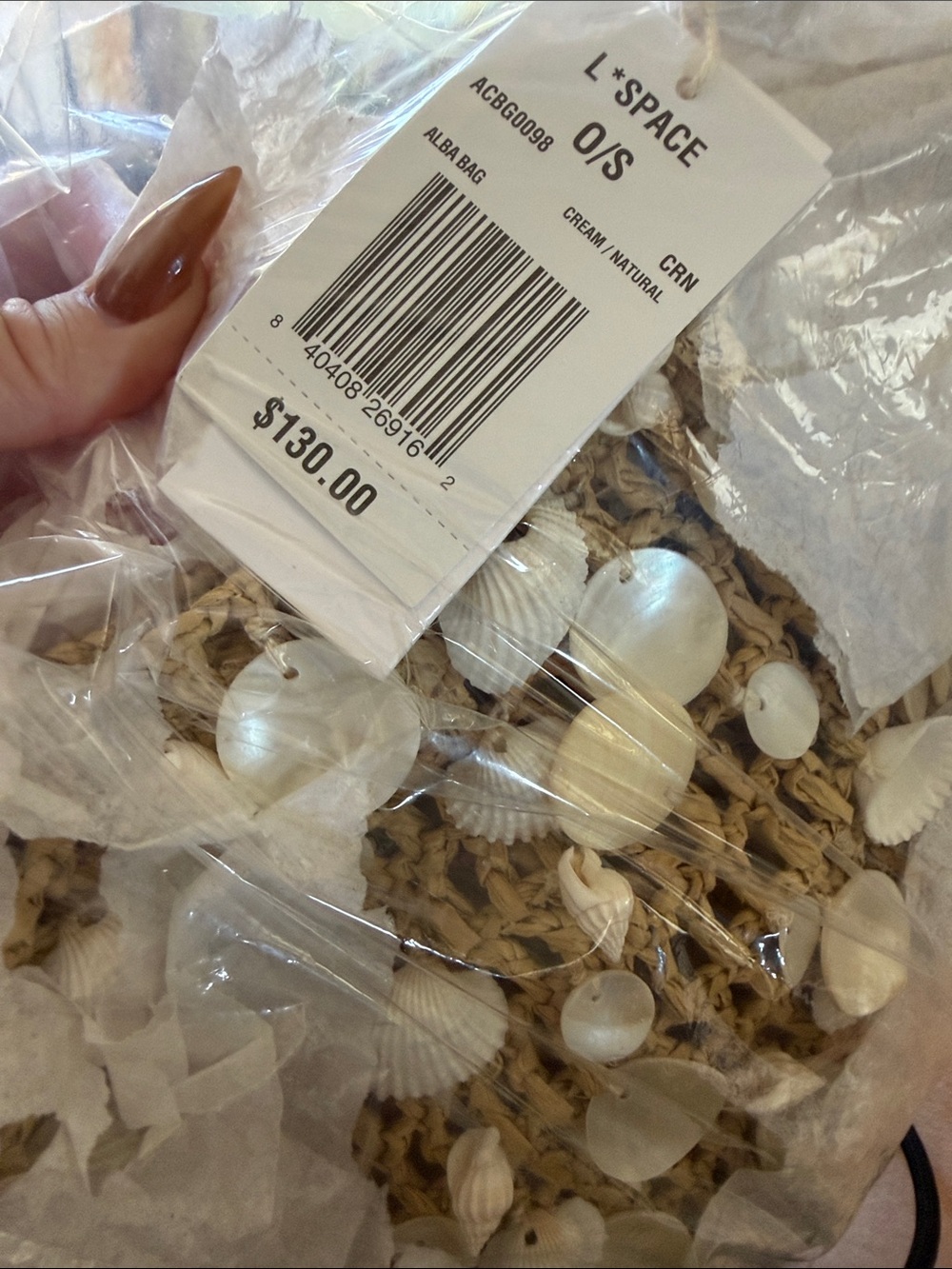 🐚l*space “alba” Natural Straw Tote with Shell Embellishments - Picture 8 of 8